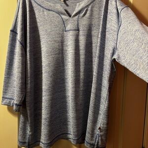 Talbots Heathered Blue Knit Jersey Top